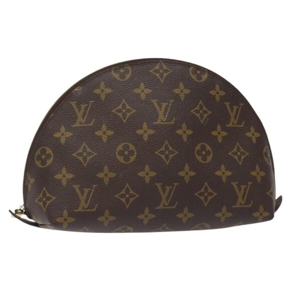 LOUIS VUITTON Monogram Trousse Demi Ronde Cosmetic Pouch M47520 LV Auth 126544 - Picture 1 of 16